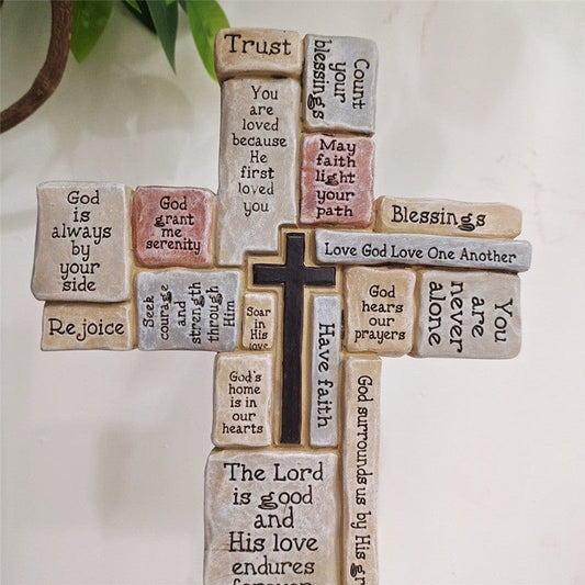 Handmade Faith Cross Sculpture