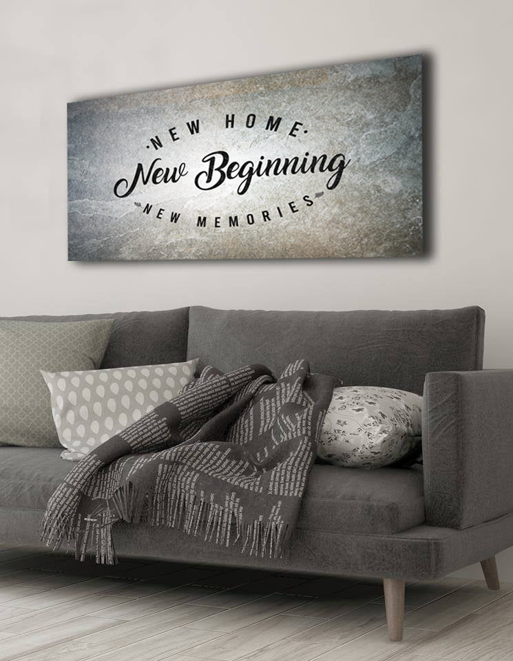 Premium Wall Art: New Home New Beginning (Wood Frame Ready To Hang)